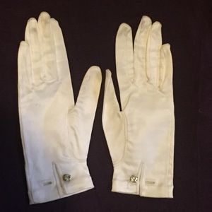 White satin vintage gloves